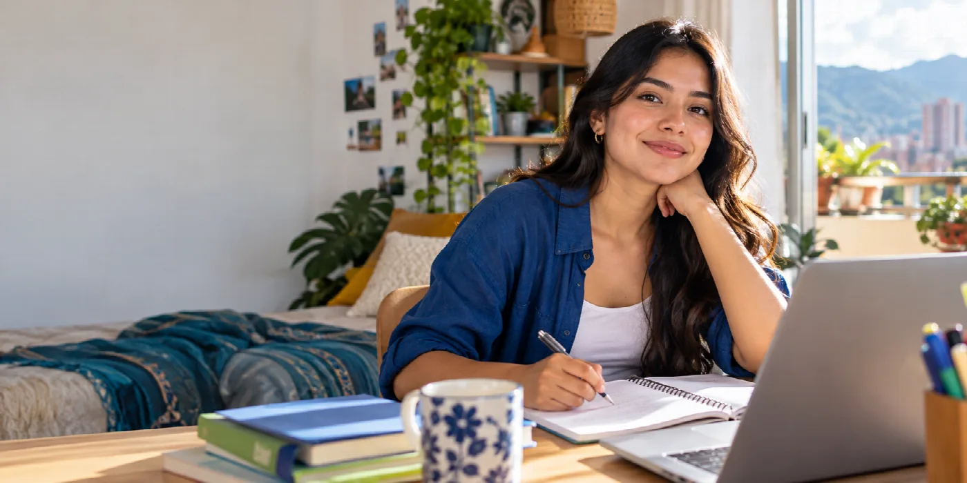 Estudiante de HazteBachiller avanzando en su formación virtual desde casa